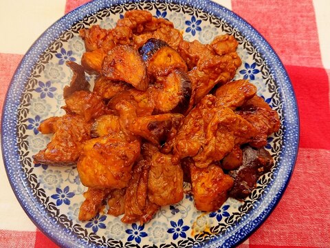 ぱぱっと作れる★ラム肉と茄子のケチャップ炒め